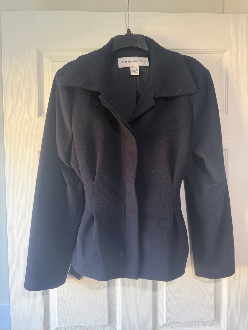 Doncaster Navy Tailored Wool-Blend Women's Jacket size 18 wool coat